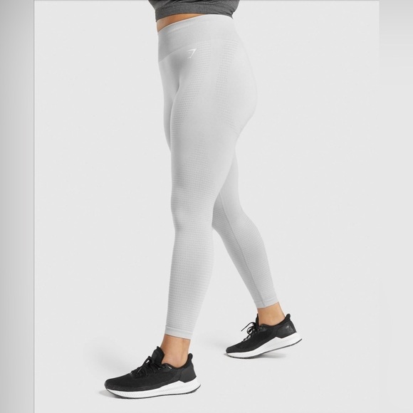 Gymshark Vital Seamless 2.0 Leggings Women Size Medium Light Grey Marl High-Rise - Picture 10 of 11